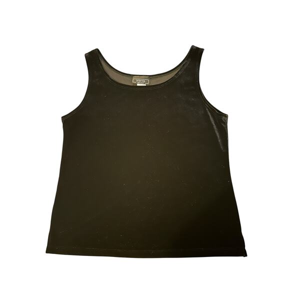 Vintage VIVYD Y2K Black Velvet Tank Top Size S (Made in USA) Whimsygoth Grunge - Picture 1 of 5